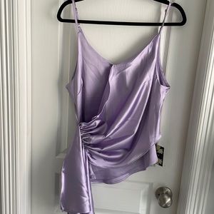 Purple silk tie top Cliche NWT size small